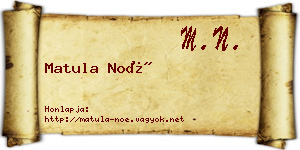 Matula Noé névjegykártya